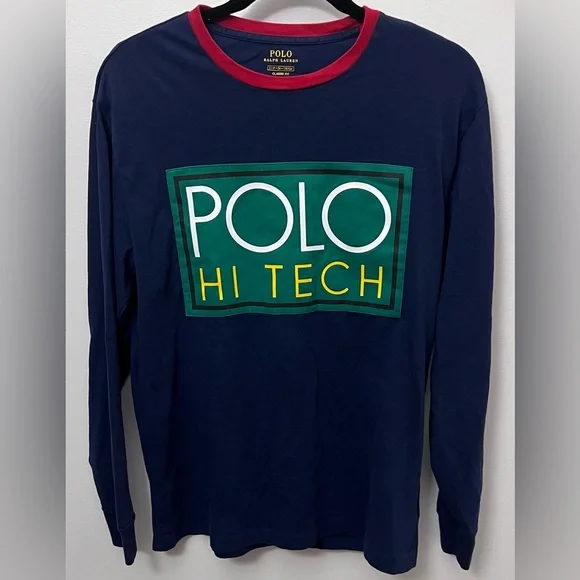 Polo Ralph Lauren Classic Fit Shirt - Navy and Red - Picture 1 of 6
